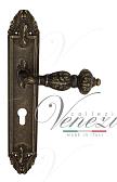 Дверная ручка Venezia на планке PL90 мод. Lucrecia (ант. бронза) под цилиндр