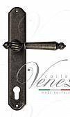 Дверная ручка Venezia на планке PL02 мод. Pellestrina (ант. серебро) под цилиндр